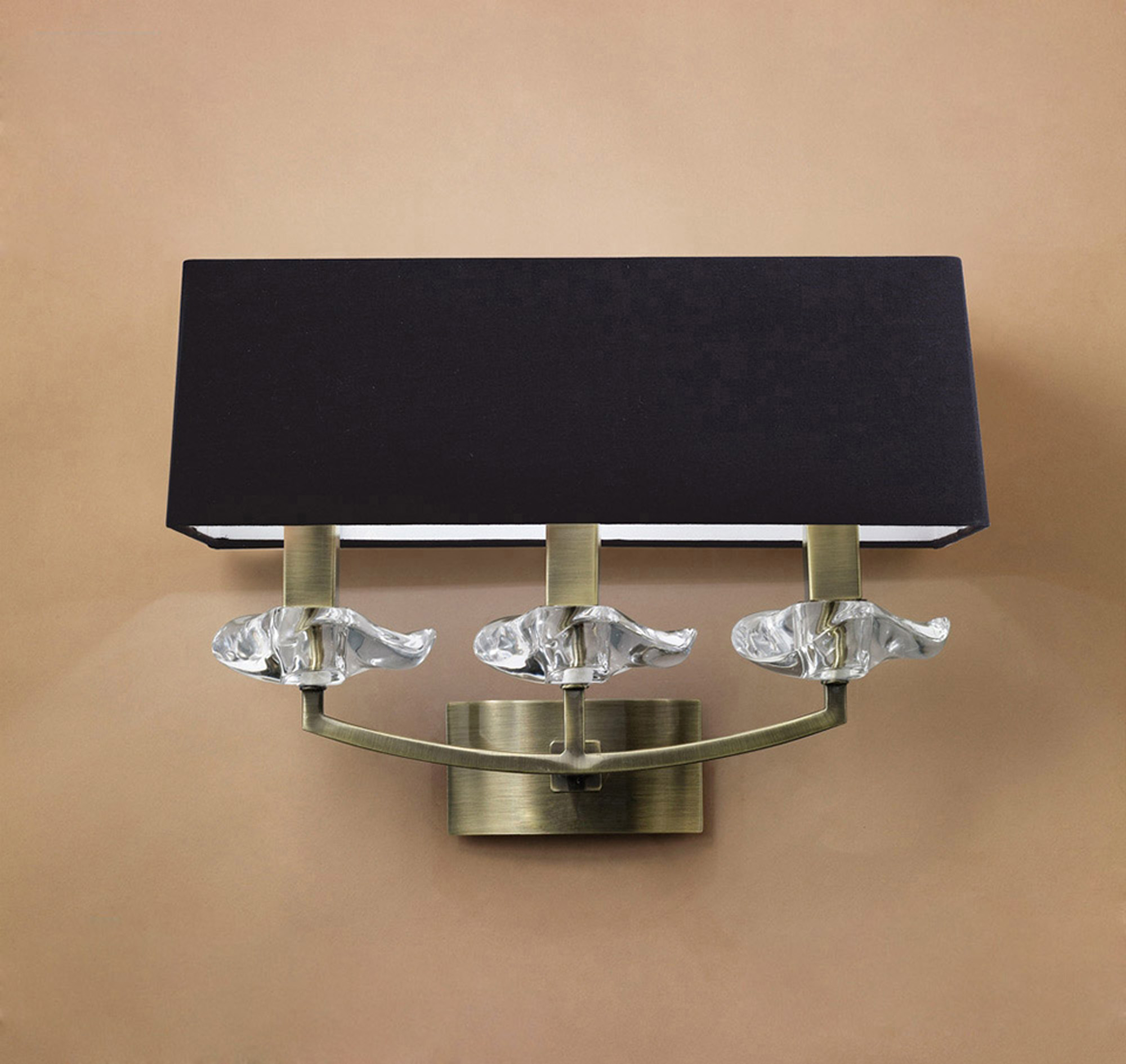 Akira Antique Brass-Black Wall Lights Mantra Armed Wall Lights Akira Antique Brass-Black Wall Lights Mantra Armed Wall Lights
